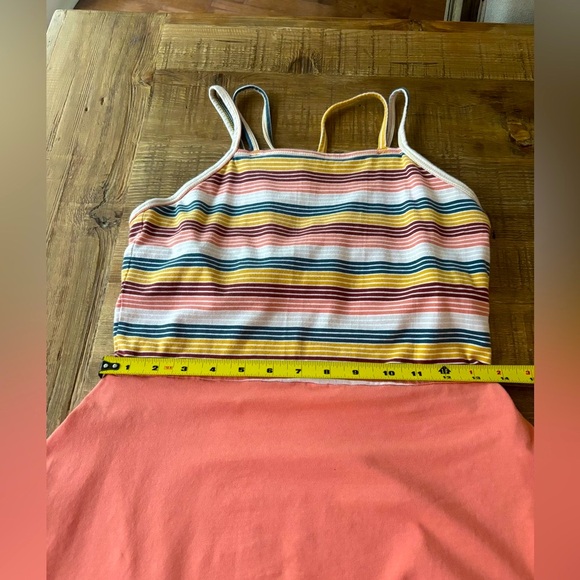 Pact Organic Striped/Salmon Fit & Flare Cross-Strap Sun Dress. Women’s Sz-M EUC - Picture 10 of 12